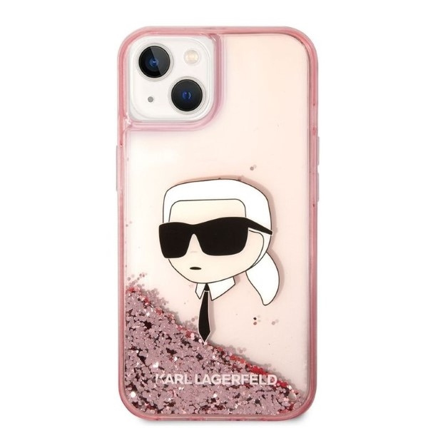 Karl Lagerfeld KLHCP14MLNKHCP Apple iPhone 14 Plus pink hardcase Glitter Karl Head