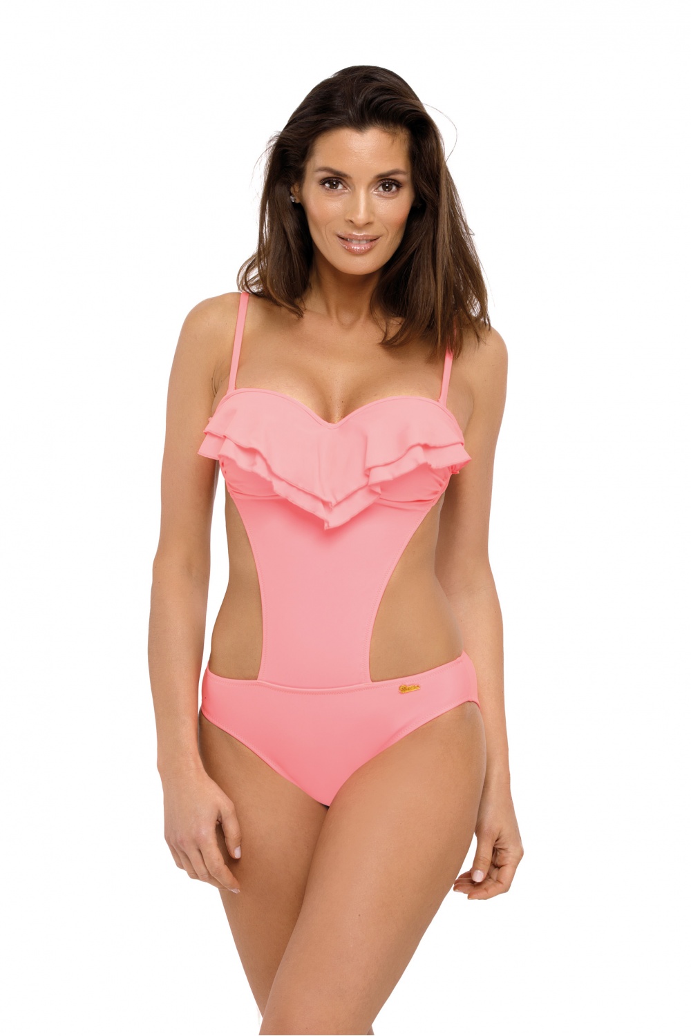 Jednoczęściowy strój kąpielowy Kostium kąpielowy Model Belinda Origami M-548 Pastel Pink - Marko Różowy Damska