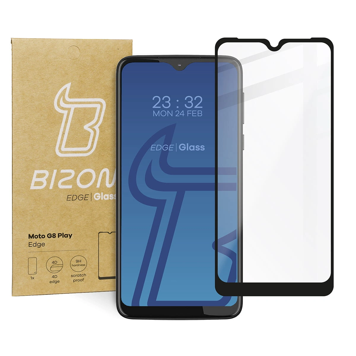 Bizon Glass Edge Moto G8 Play black