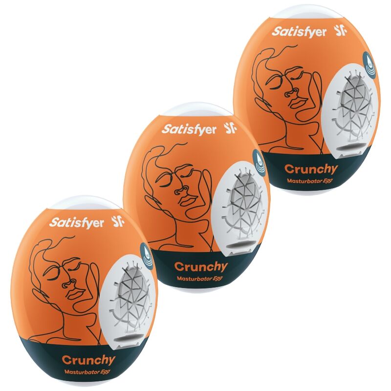 SATISFYER 3 MASTURBATOR EGGS - CRUNCHY
