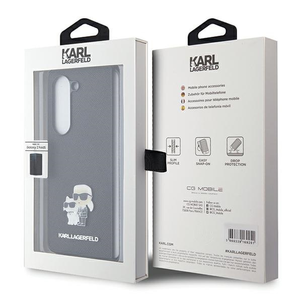 Karl Lagerfeld KLHCZFD5SAKCNPK Samsung Galaxy Z Fold5 hardcase Saffiano Karl&Choupette Pin black