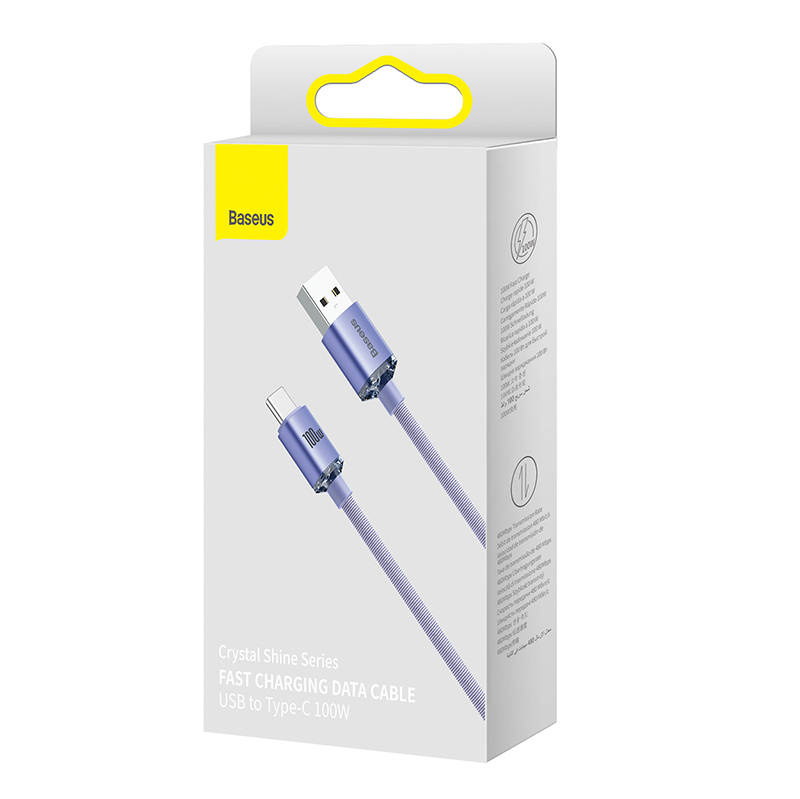 Baseus Crystal Shine USB-A/USB-C Cable 5A, 1.2m (purple)