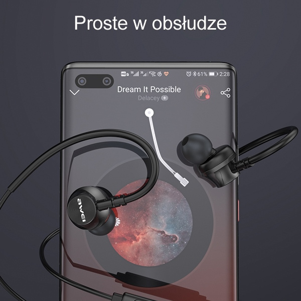 AWEI L3 in-ear headphones 3.5mm jack black