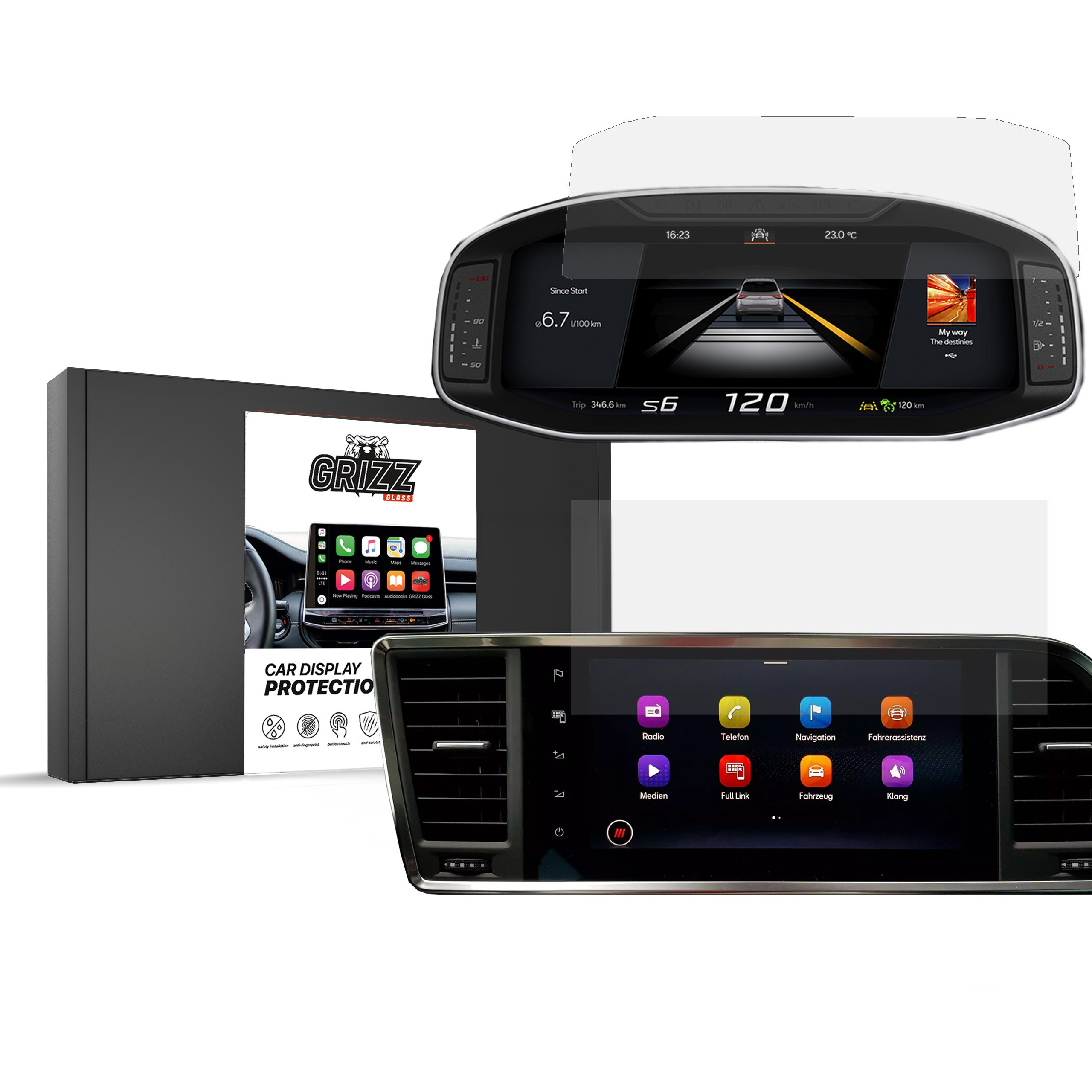 GrizzGlass CarDisplay Protection Cupra Ateca 9,2" 2020 [2 PACK]