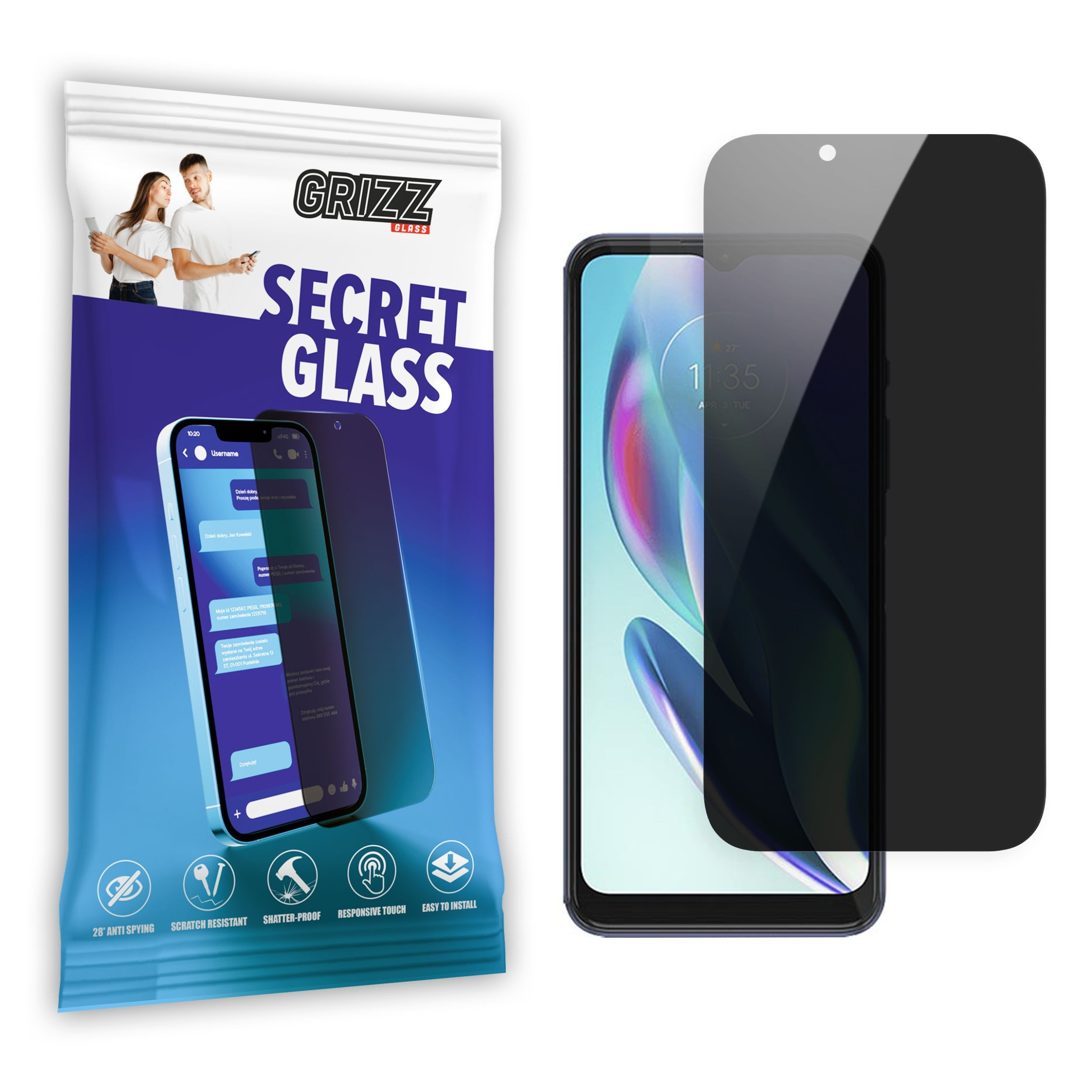 GrizzGlass SecretGlass Motorola Moto G60s