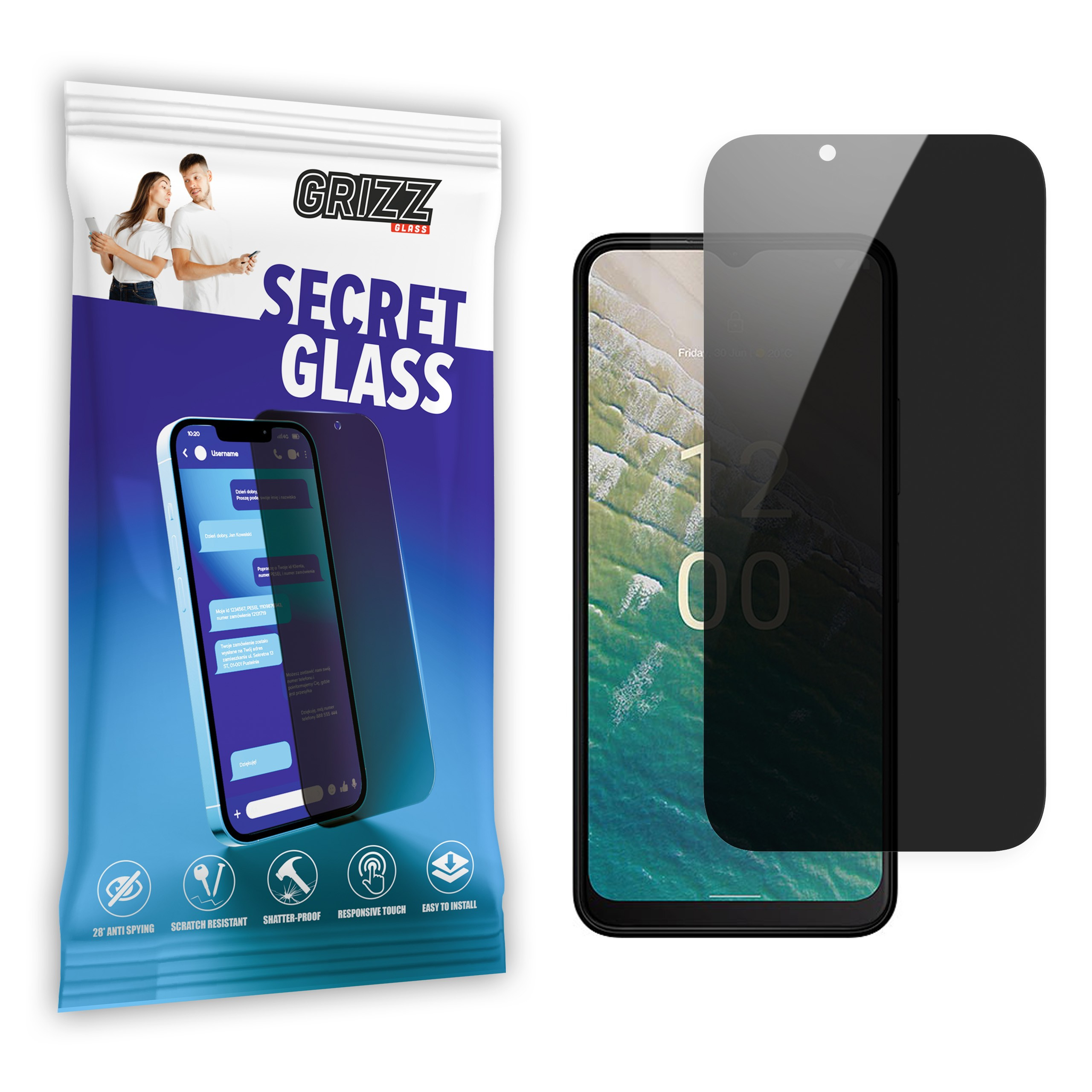 GrizzGlass SecretGlass Nokia C32