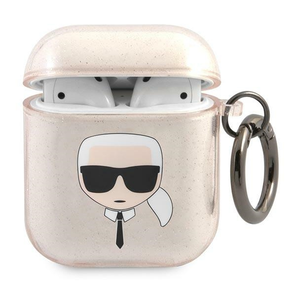 Karl Lagerfeld KLA2UKHGD Apple AirPods cover gold Glitter Karl`s Head