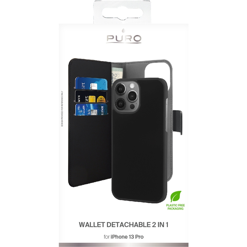 PURO Wallet Detachable 2in1 Apple iPhone 13 Pro (black)