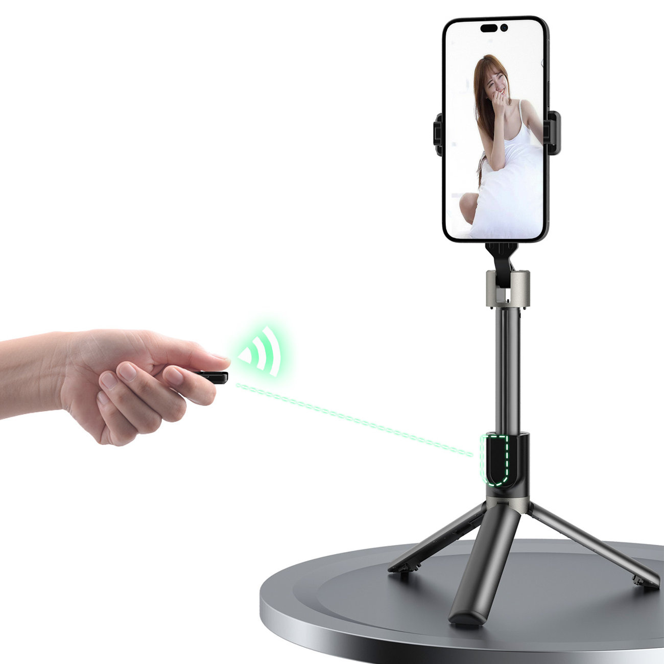 Dudao F18W selfie stick and tripod BT remote control white