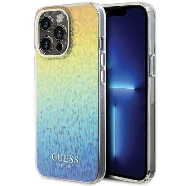 Guess GUHCP15XHDECMI Apple iPhone 15 Pro Max hardcase IML Faceted Mirror Disco Iridescent multicolor