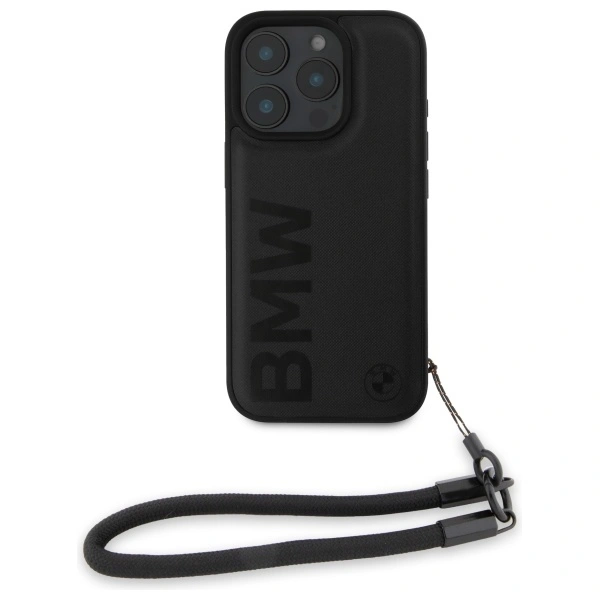 BMW BMHCP16X23RMRLK Apple iPhone 16 Pro Max hardcase Signature Leather Wordmark Cord black