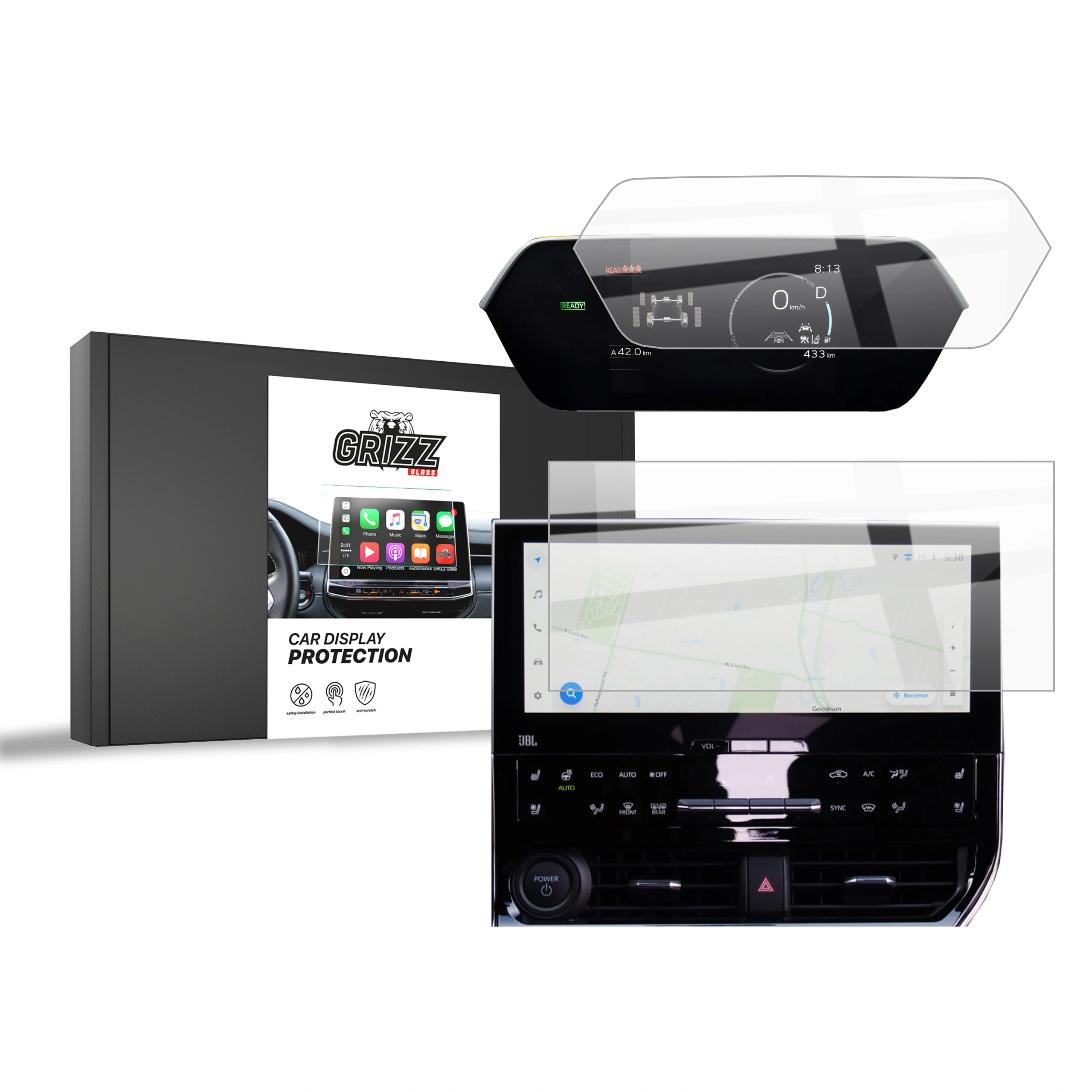 Ceramic GrizzGlass CarDisplay Protection Toyota bZ4X 12,3" 2022-2024 [2in1]