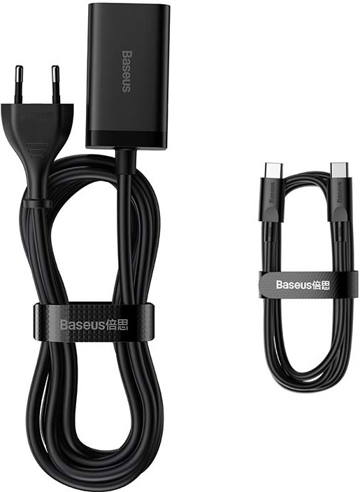 Baseus Quick Charger GaN3 Pro, 2x USB-C, 2x USB, 65W (black)