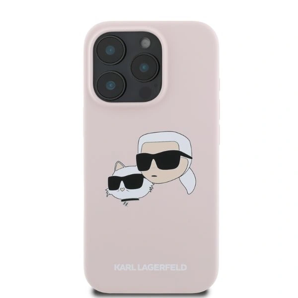 Etui Karl Lagerfeld KLHMP16XSKCHPPLP Apple iPhone 16 Pro Max hardcase Silicone Double Heads Print MagSafe różowy