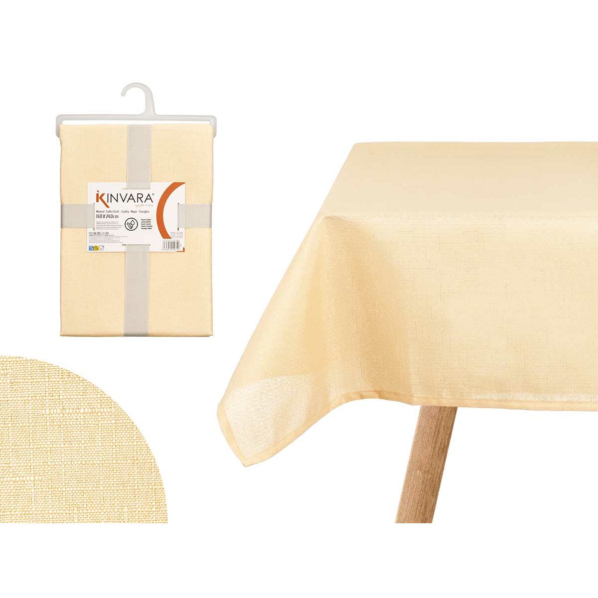 Tablecloth Kinvara NM40215-C5 3 Beige 140 x 240 cm (12 Units)