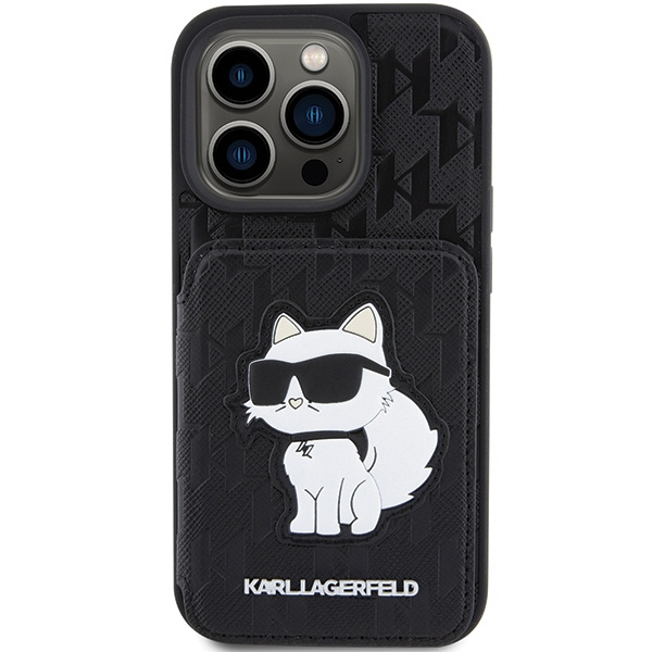 Karl Lagerfeld KLHCP15LSAKCNSCK Apple iPhone 15 Pro hardcase Saffiano Monogram Choupette black