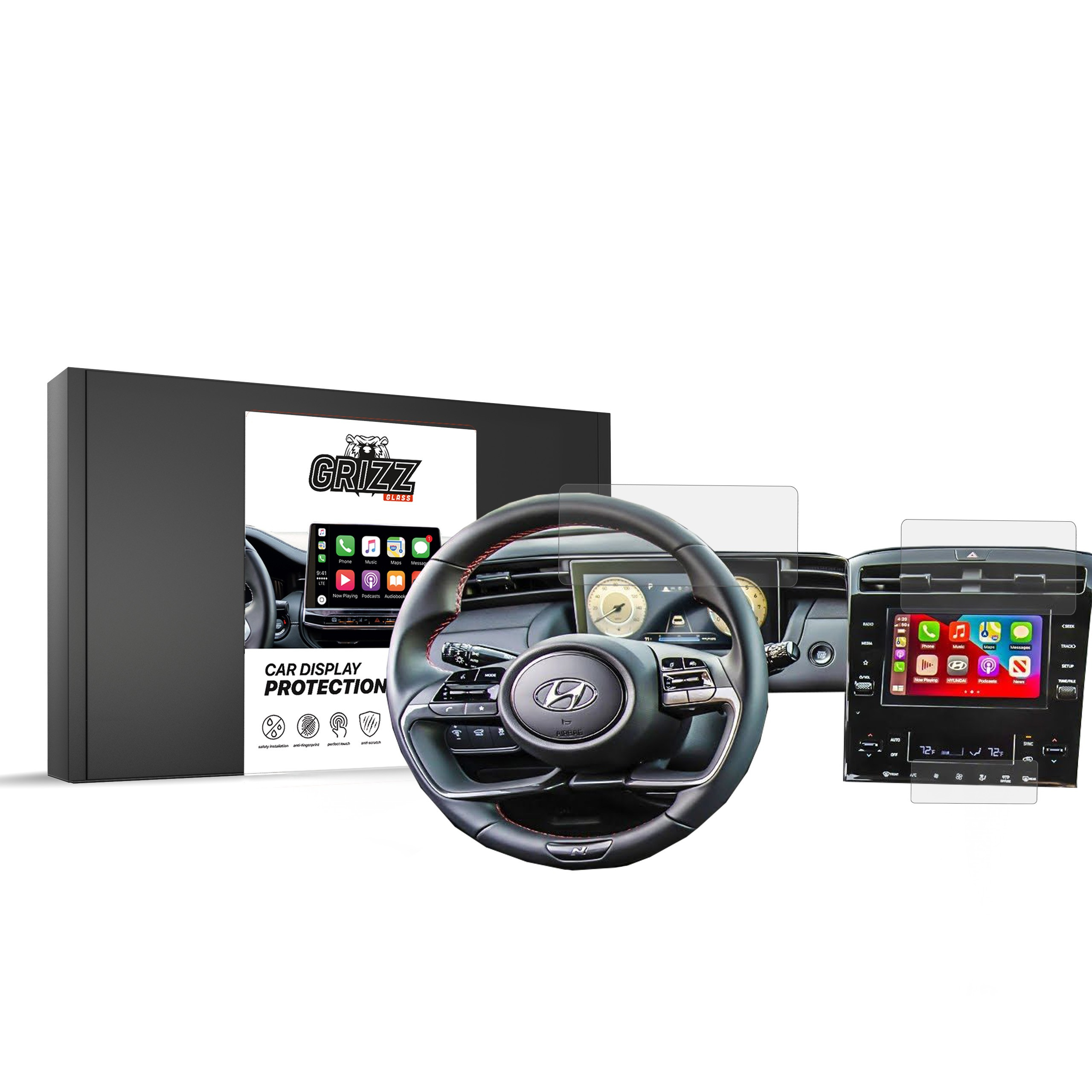 GrizzGlass CarDisplay Protection Hyundai Tucson 8 inch (set)