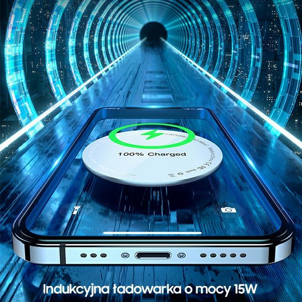 USAMS Wireless Charger US-CD160 magnetic W2 15W aluminiowa Apple iPhone 12 series silver CD160DZ01