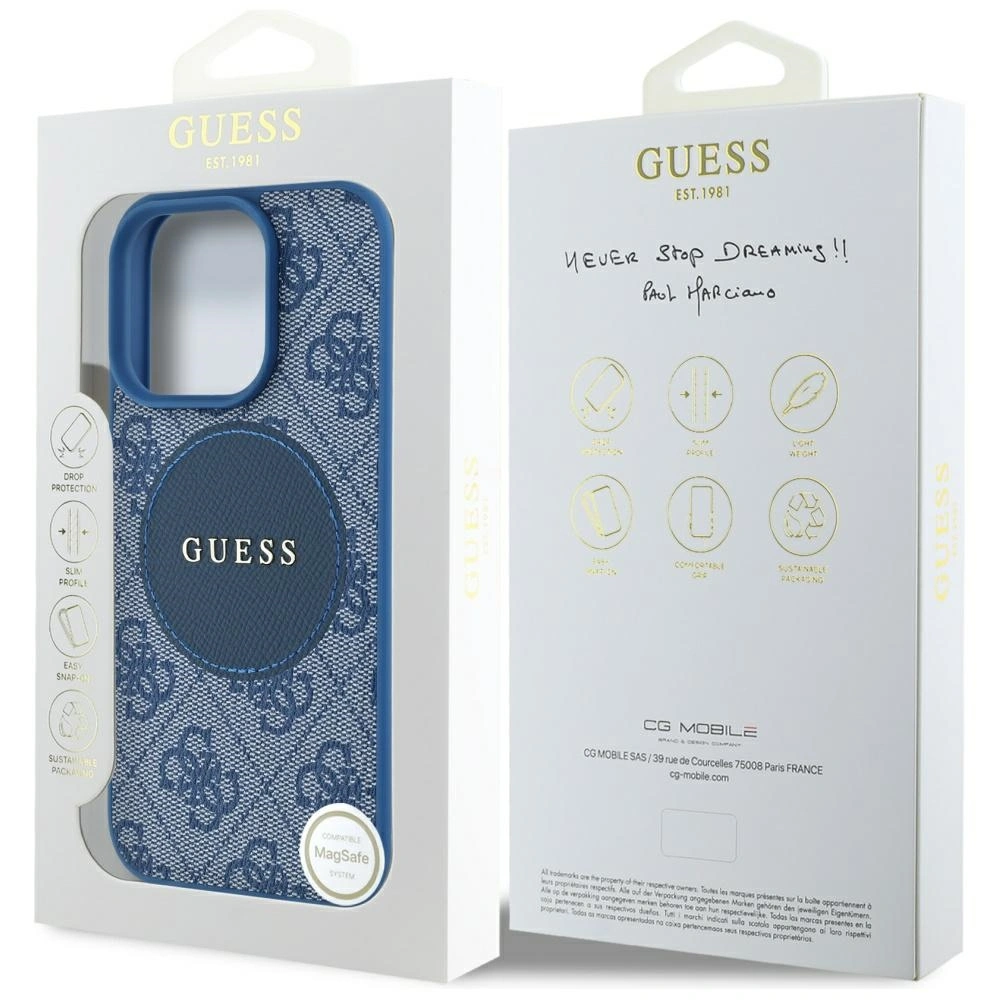 Guess 4G Circle Classic Logo MagSafe Apple iPhone 16 Pro Max blue