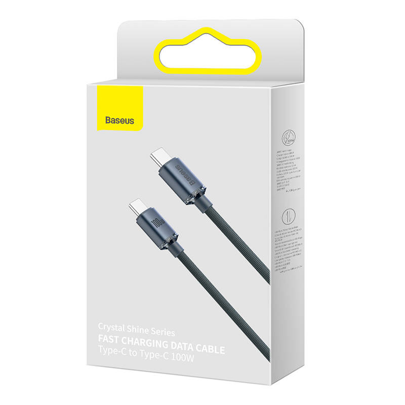 Baseus Crystal cable USB-C to USB-C, 100W, 2m (black)