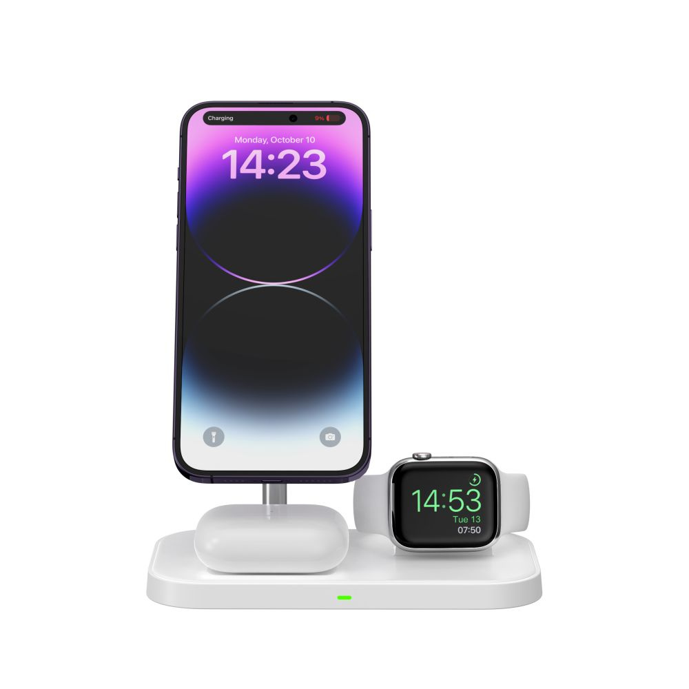 Tech-Protect Qi15W A22 3in1 Magnetic MagSafe Wireless Charger White