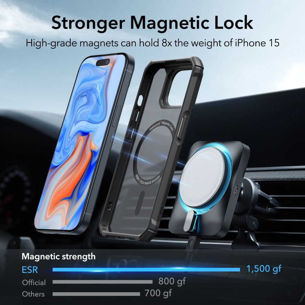 ESR Air Armor Halolock MagSafe Apple iPhone 15 Plus Frosted Black