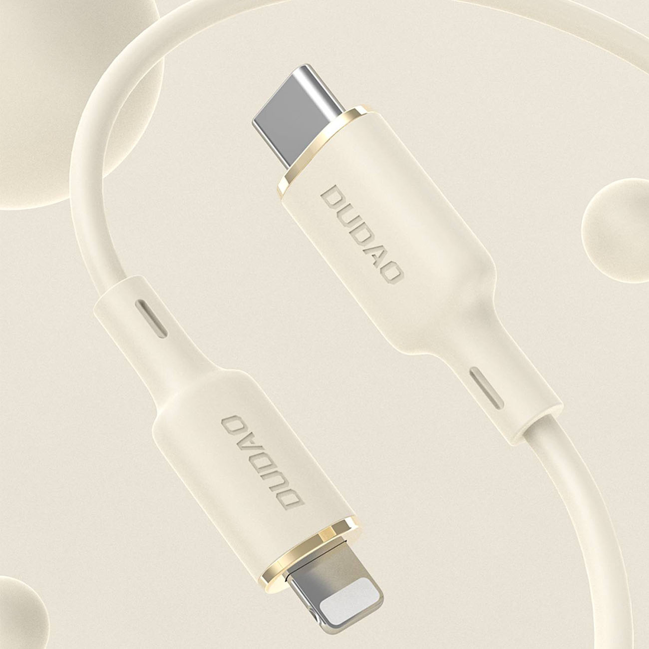 Dudao L7SE 3in1 cable USB-C / USB-C, Lightning, microUSB 66W 1.2m beige