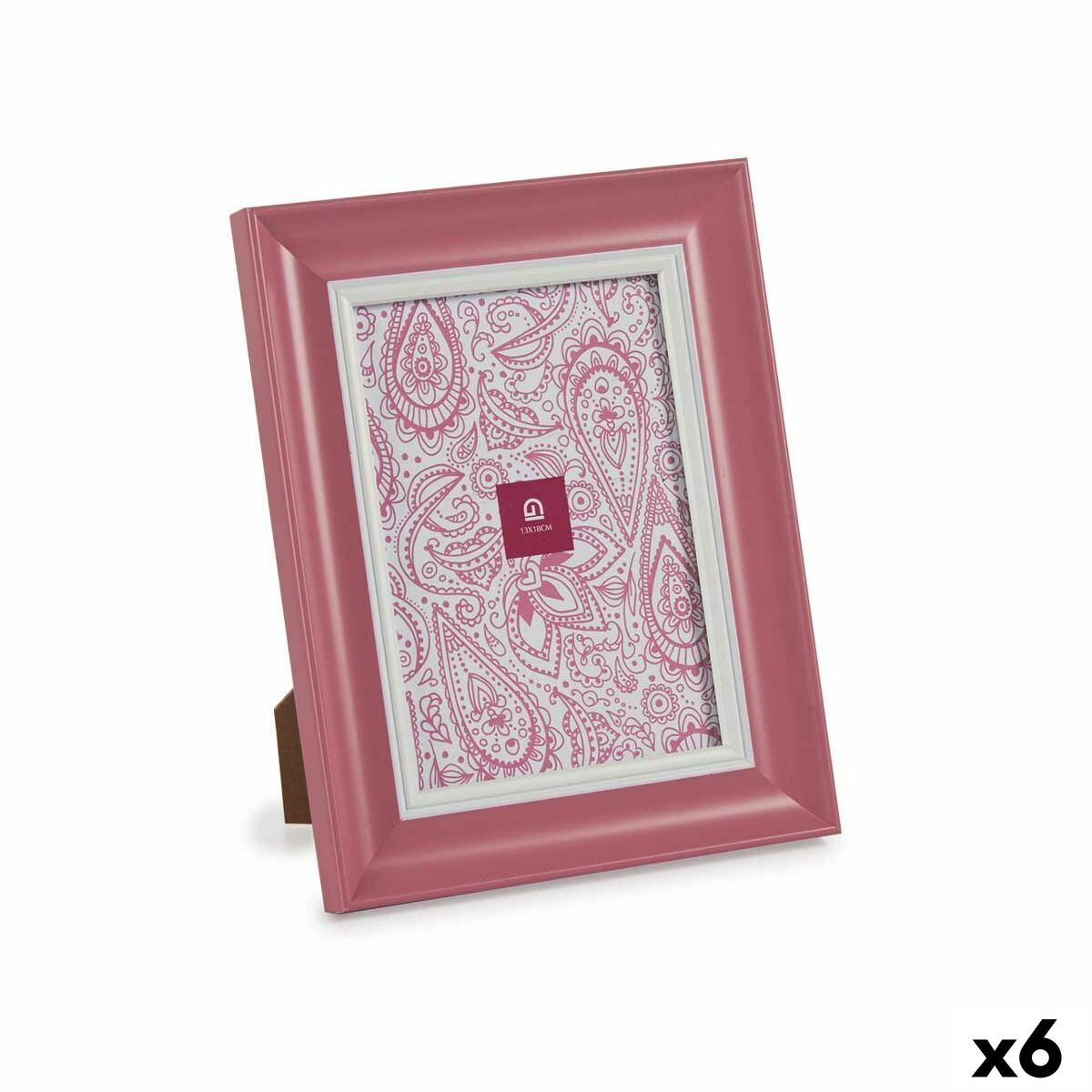 Photo frame Crystal Pink Plastic (6 Units) (2 x 24 x 19 cm)