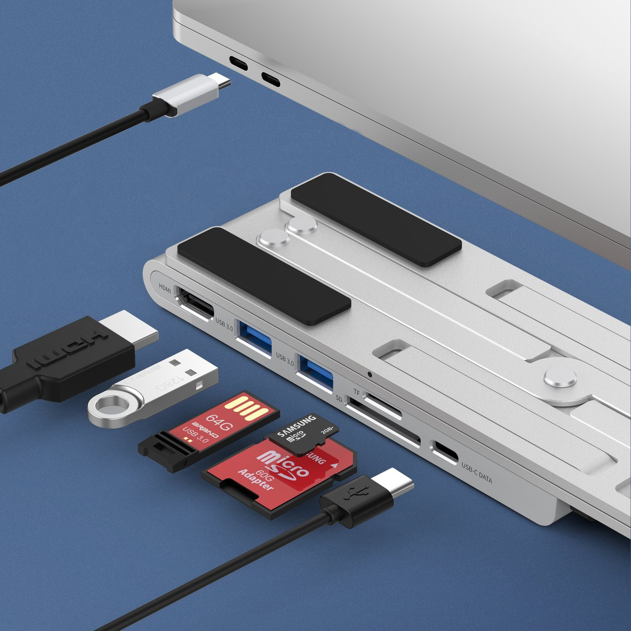 Choetech HUB-M43 HUB PD/USB-C HDMI(4K/30Hz)/2xUSB-A/USB-C/SD/TF black