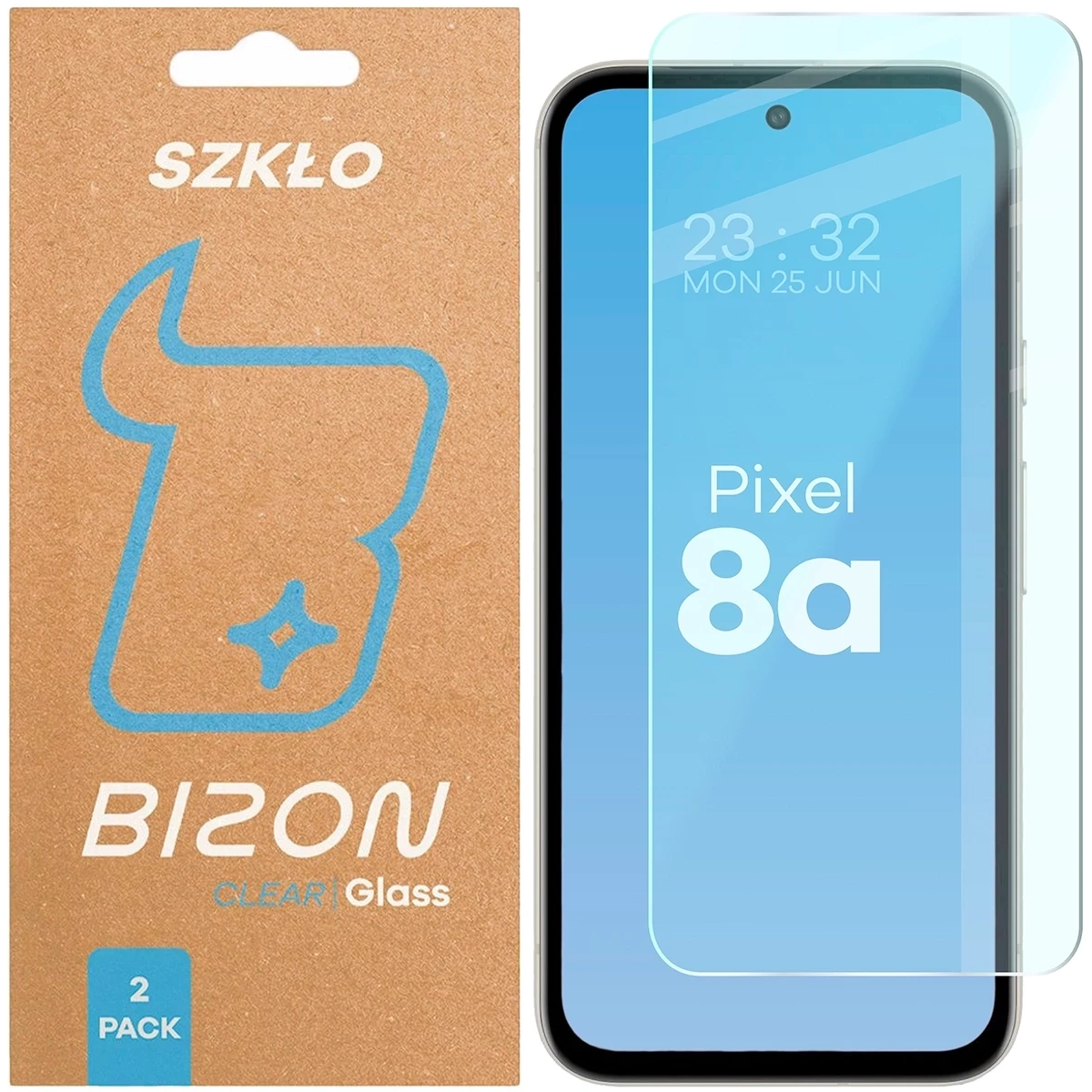 Szkło hartowane Bizon Glass Clear Duo do Google Pixel 8a [2 PACK]