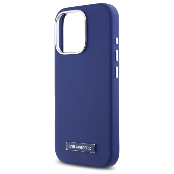 Karl Lagerfeld KLHMP16LPGMSRPB Apple iPhone 16 Pro hardcase FW Metal Plate MagSafe blue