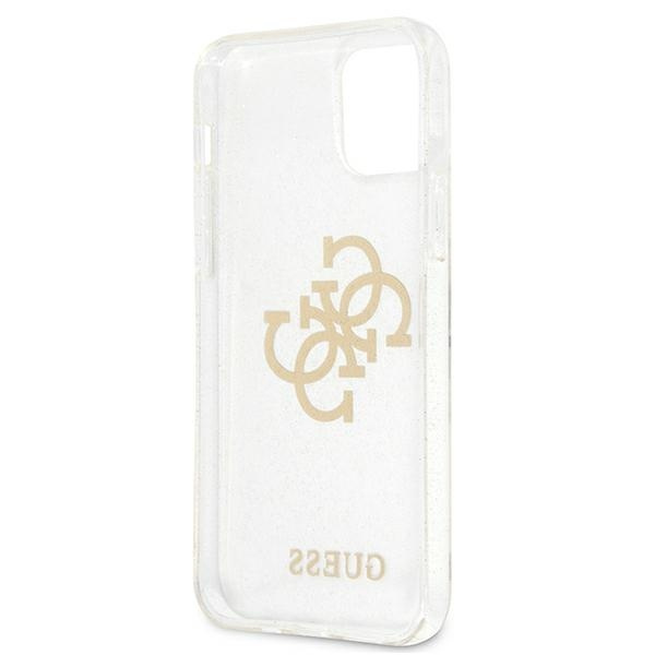 Guess GUHCP12LPCUGL4GTR Apple iPhone 12 Pro Max transparent hard case Glitter 4G Big Logo
