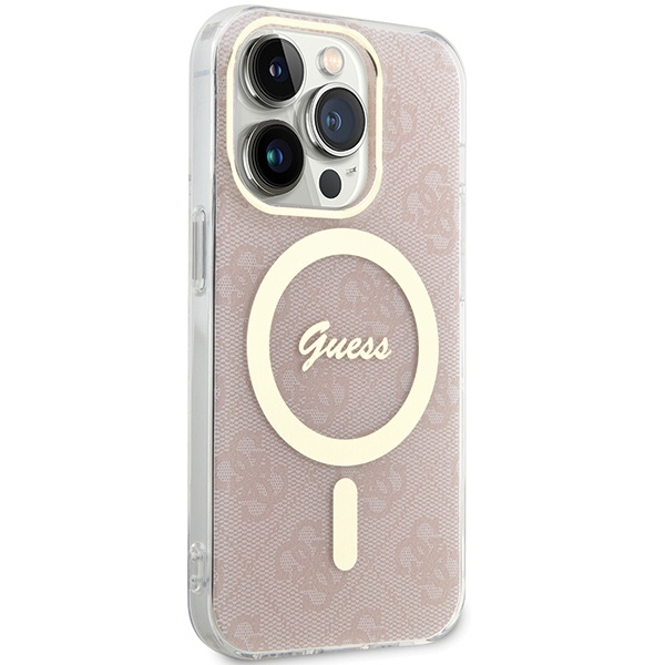 Guess GUHMP15LH4STP Apple iPhone 15 Pro hardcase IML 4G MagSafe pink