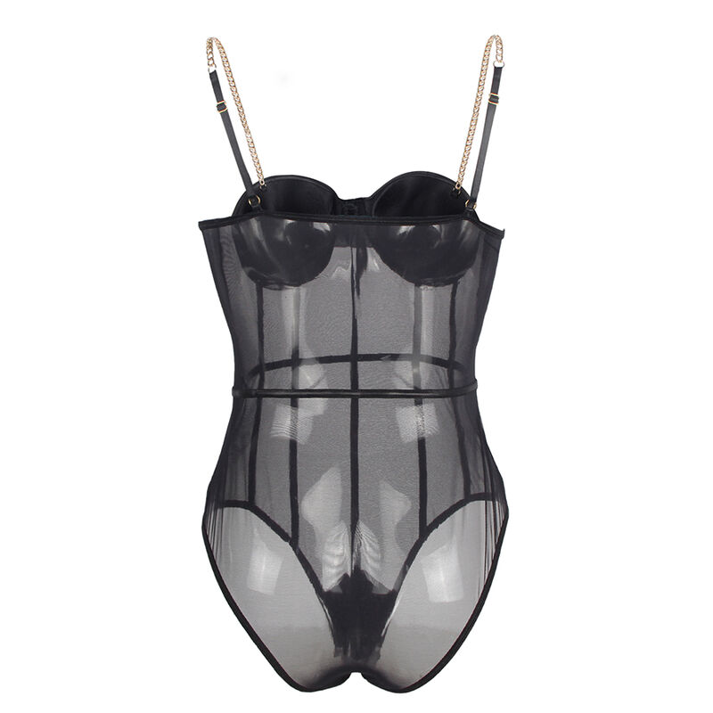 SUBBLIME - BLACK CHAIN SUSPENDERS BODYSUIT S/M SUBBLIME - BLACK CHAIN SUSPENDERS BODYSUIT S/M
