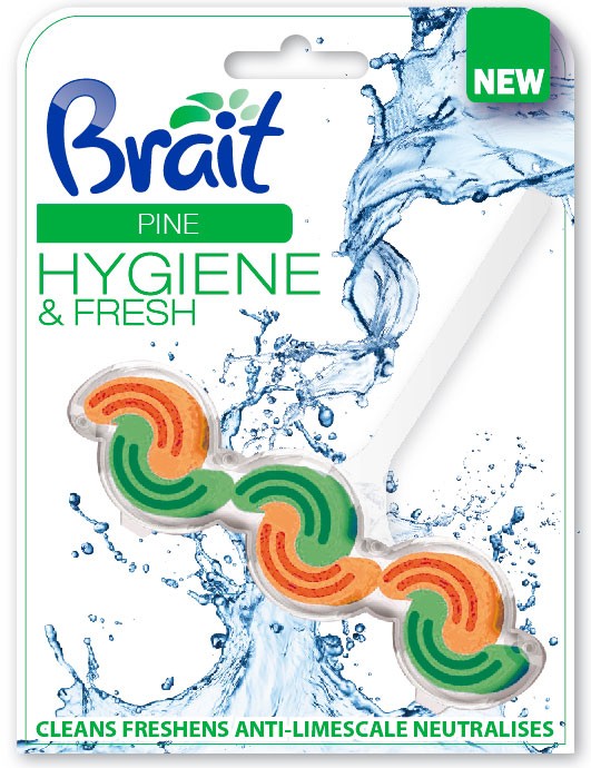 Brait Hygiene & Fresh Kostka toaletowa 2-fazowa do WC Pine  45g