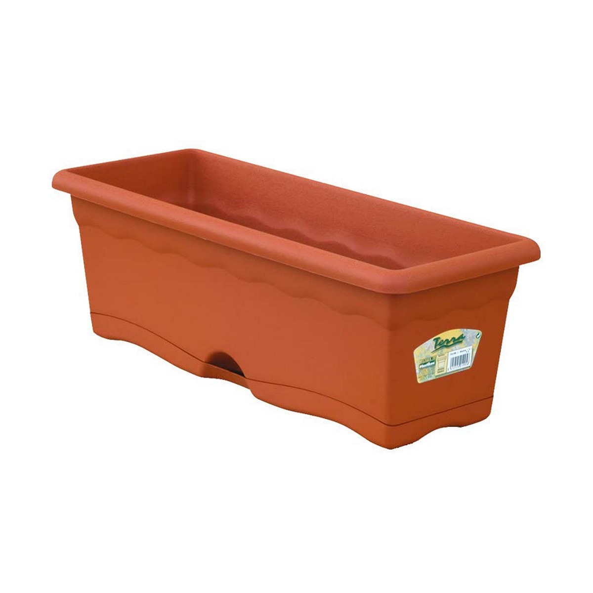 Planter with Dish Plastiken Terracotta polypropylene (60 x 20 cm)