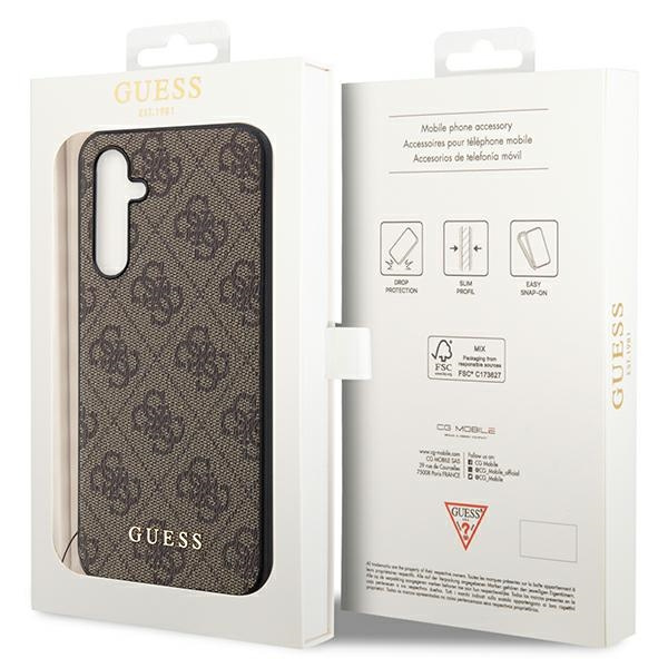 Guess GUHCSA54GF4GBR Samsung Galaxy A54 5G brown hard case 4G Charms Collection