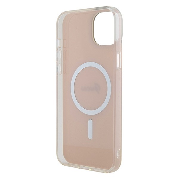 Guess GUHMP15SHITSP Apple iPhone 15 hardcase IML Iridescent MagSafe pink