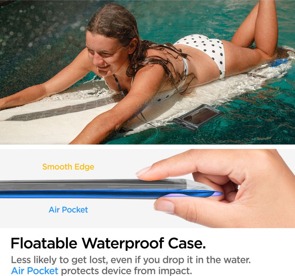 Uniwersalne wodoszczelne etui Spigen A610 Universal Waterproof Float Case Black [2 PACK]