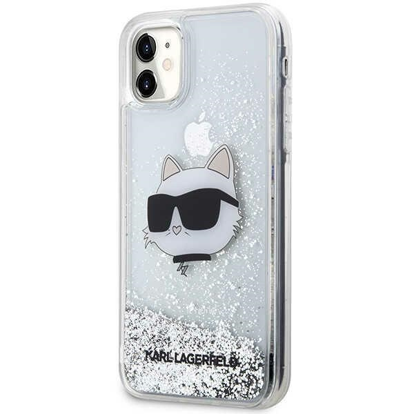 Karl Lagerfeld KLHCN61LNCHCS Apple iPhone 11/XR silver hardcase Glitter Choupette Head