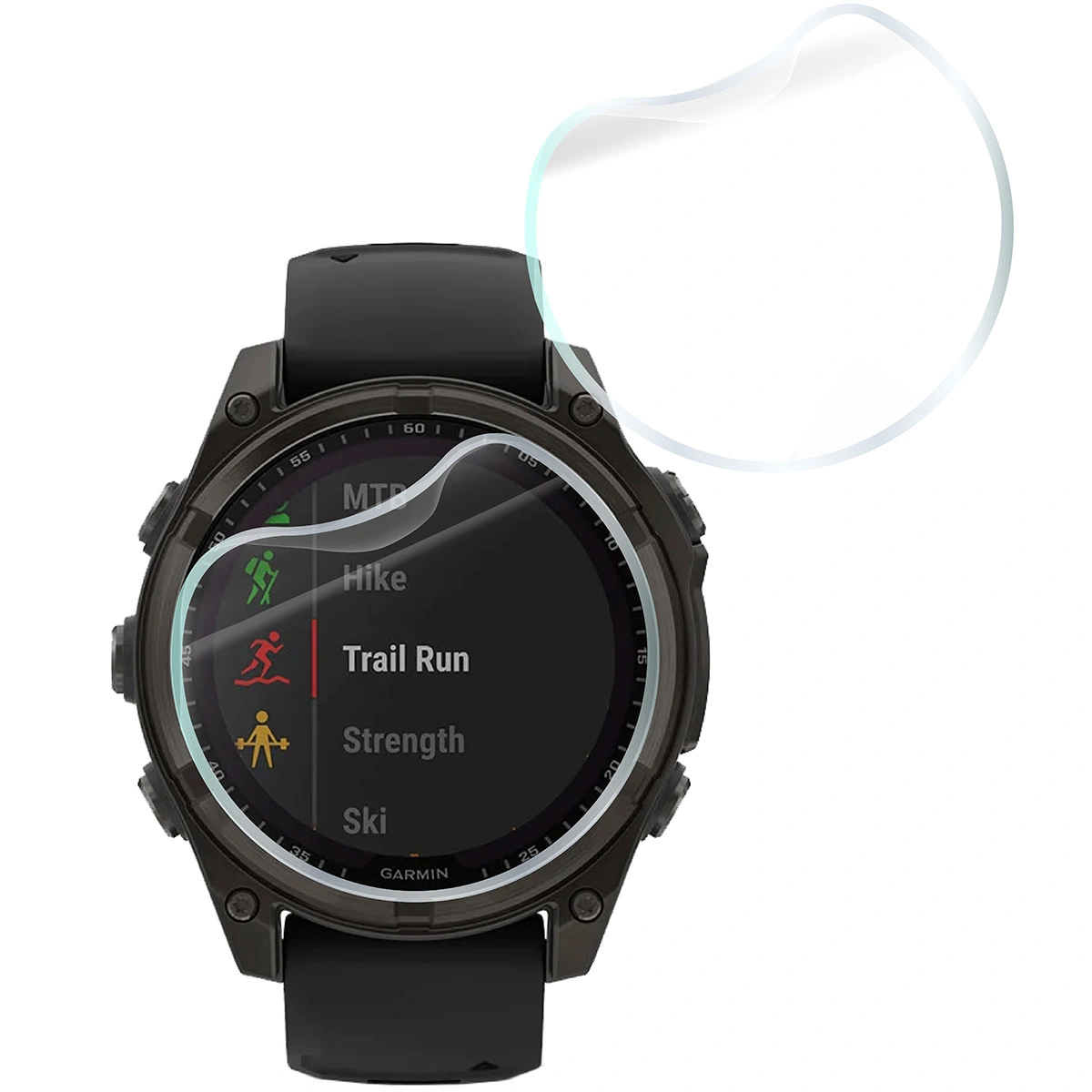 Bizon Glass Watch Hydrogel Garmin Fenix 8 Solar 47 mm [2 PACK]
