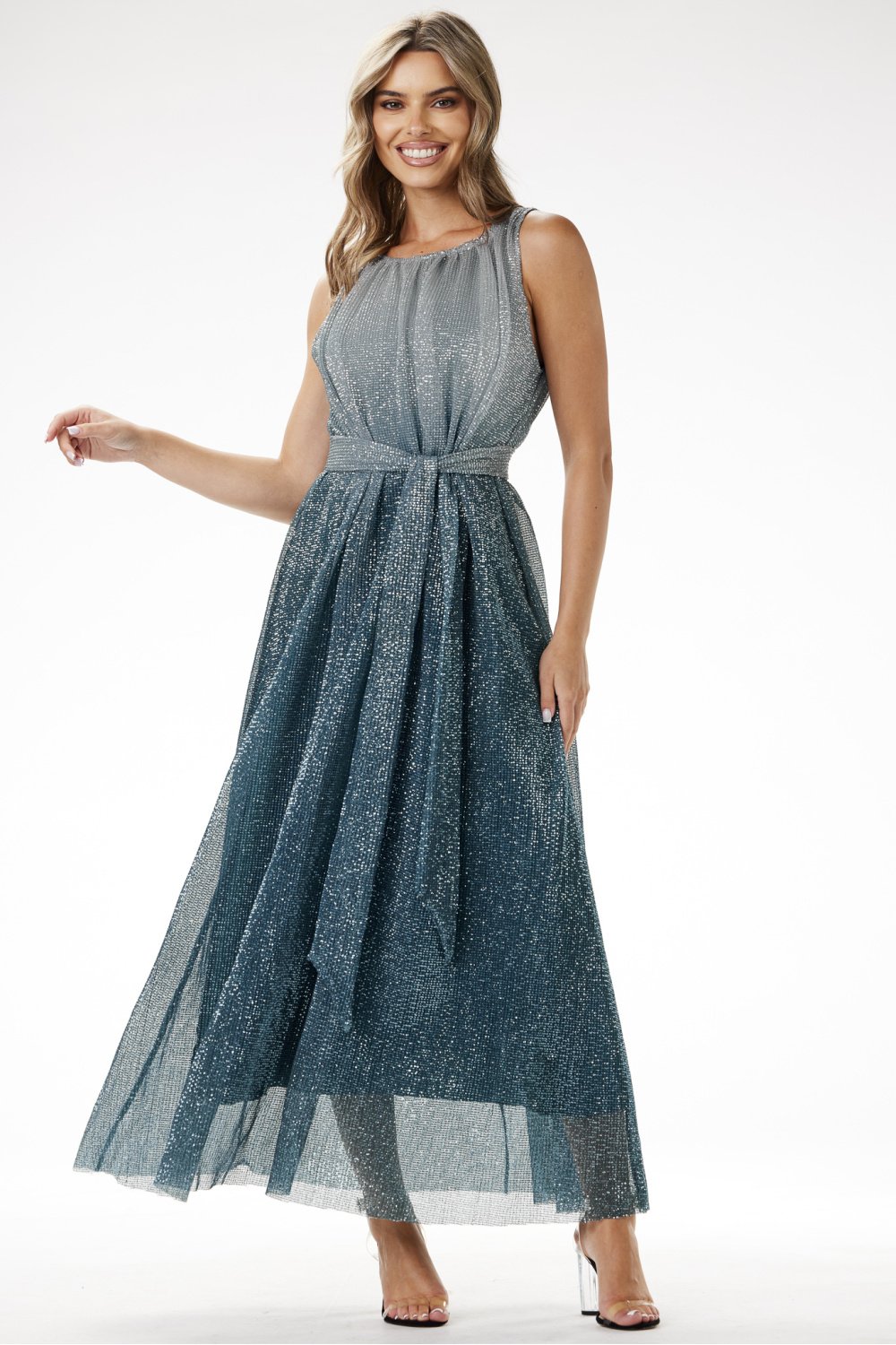  Evening dress model 204241 awama  green