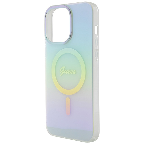 Guess GUHMP15LHITSQ Apple iPhone 15 Pro hardcase IML Iridescent MagSafe turquoise