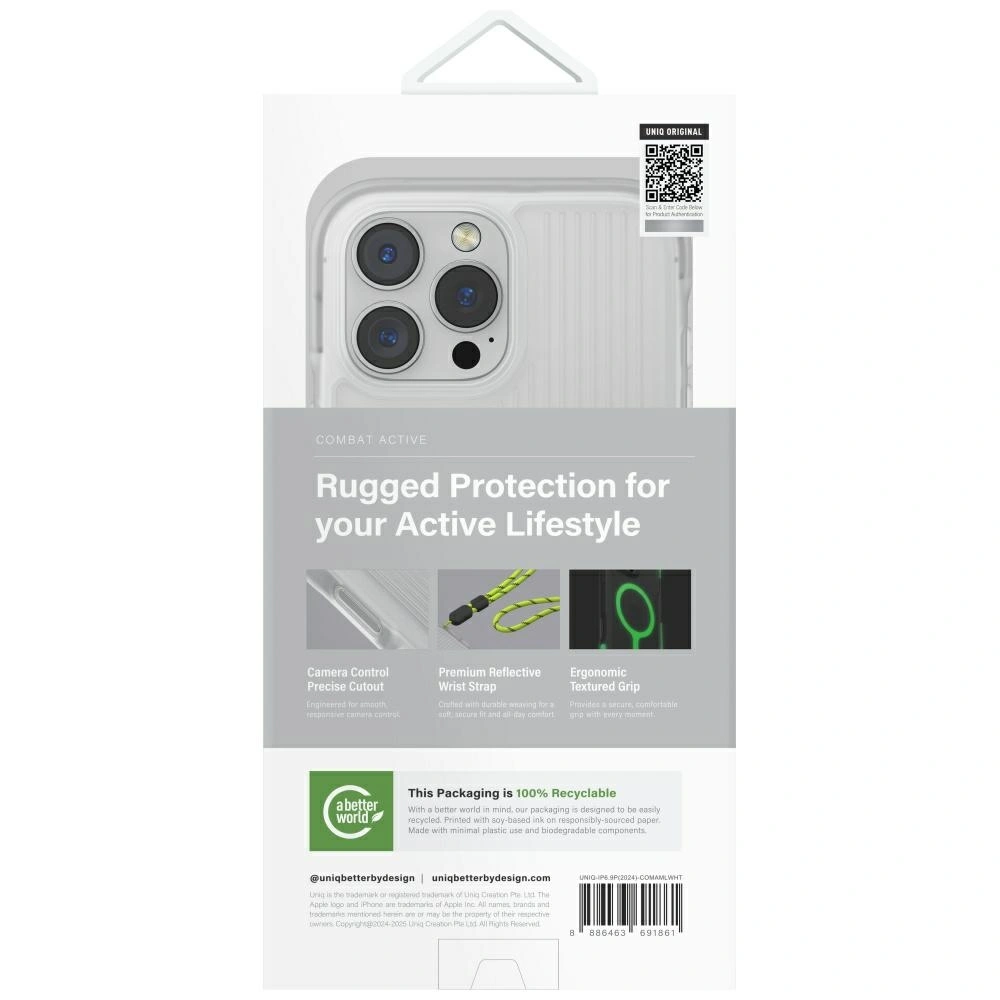 UNIQ Combat Active Apple iPhone 16 Pro Max Magclick Charging lume white