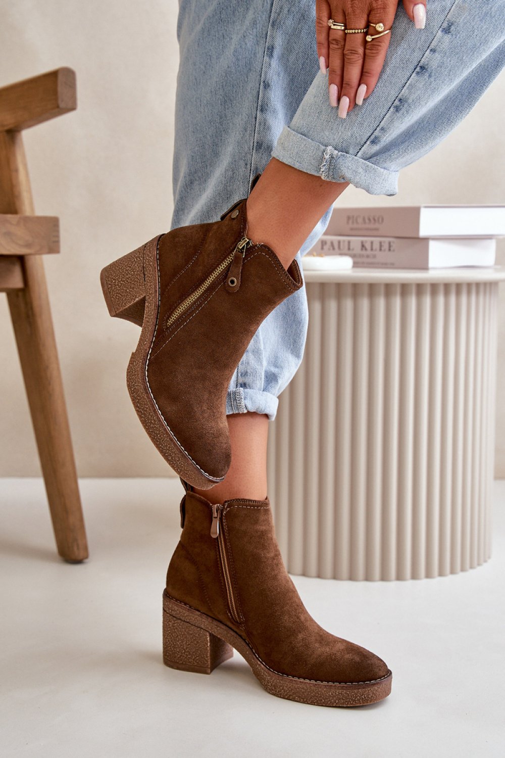  Heel boots model 199076 Step in style  brown