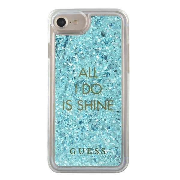 Guess GUHCP7GLUQBL Apple iPhone SE 2022/SE 2020/8/7 blue hard case Liquid Glitter Party