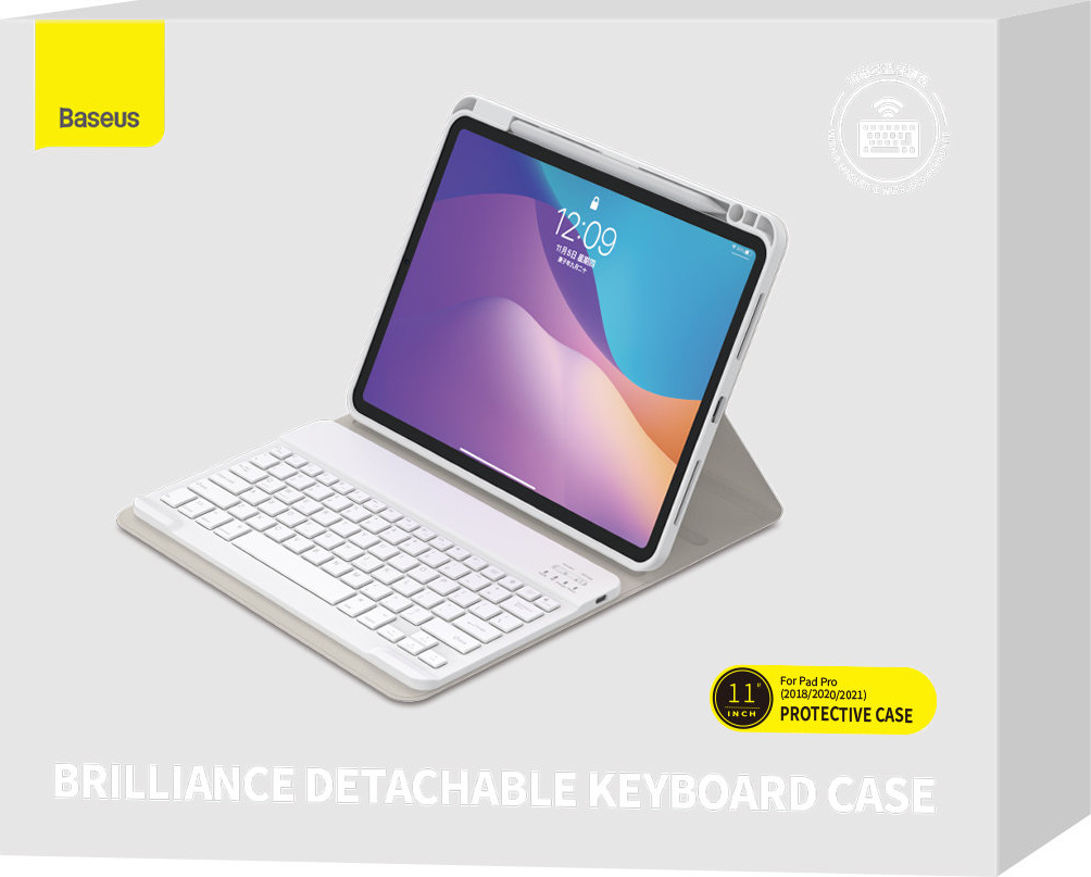 Baseus Brilliance case with keyboard Apple iPad Pro 11 2018/2020/2021 (1., 2. i 3. gen) white