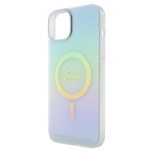 Guess GUHMP15MHITSQ Apple iPhone 15 Plus hardcase IML Iridescent MagSafe turquoise