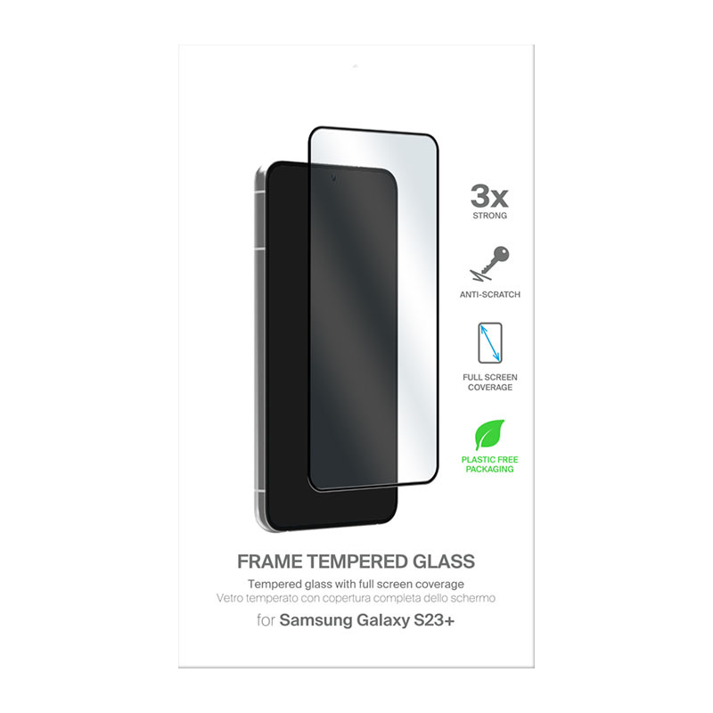 PURO Frame Tempered Glass Samsung Galaxy S23+ Plus (black frame)