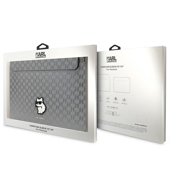 Karl Lagerfeld Sleeve KLCS14SAKHPCG 14 inch silver Saffiano Monogram Choupette